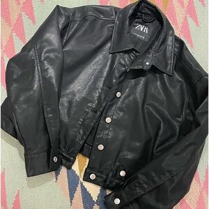 Zara faux leather jacket.